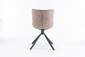 English Elm Mid-Century Modern Tufted Swivel Dining Chairs (Set Of 2) - Beige Faux Leather With Metal Legs T3903P405994