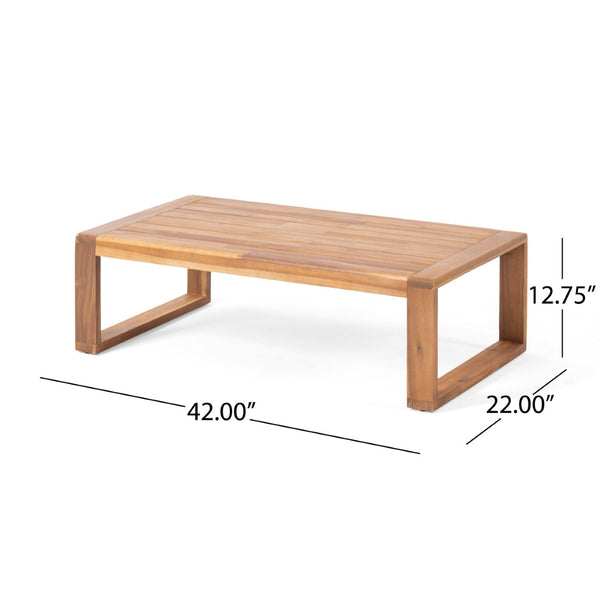 English Elm Paloma Acacia Wood Outdoor Loveseat and Coffee Table Set for Patio Decks N767P406364B