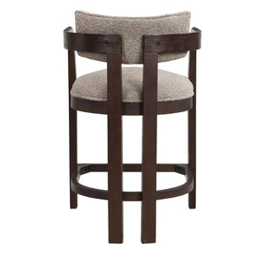 English Elm Christopher Knight Home® - 26" Contemporary Upholstered Counter Stool Set of 2 with Curved Solid Wood Back, Durable Rubberwood Frame Espresso,taupe N771P361764O