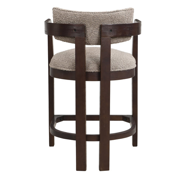 English Elm Christopher Knight Home® - 26" Contemporary Upholstered Counter Stool Set of 2 with Curved Solid Wood Back, Durable Rubberwood Frame Espresso,taupe N771P361764O