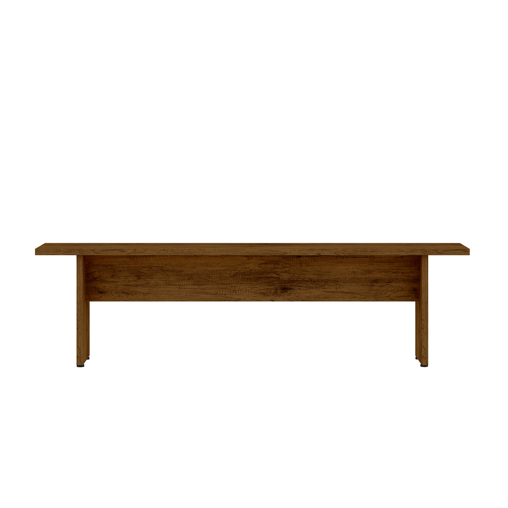 English Elm Nomad Rustic Dining Bench in Natural Finish — 68" Wood-Grain Protouch Seat, 550 lb Capacity, 2-Person B365P398540
