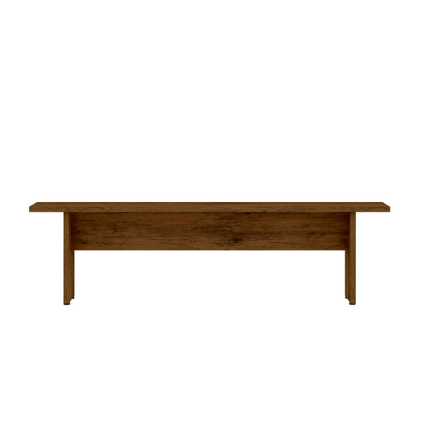 English Elm Nomad Rustic Dining Bench in Natural Finish — 68" Wood-Grain Protouch Seat, 550 lb Capacity, 2-Person B365P398540