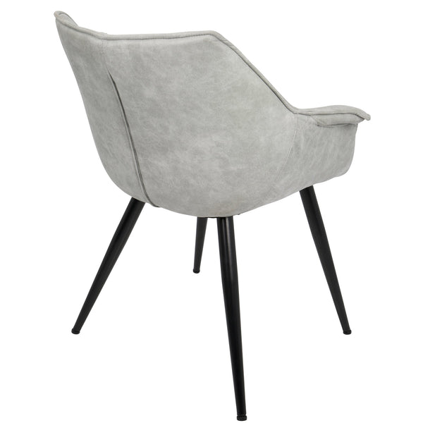 English Elm Wrangler Suede-Look Industrial Accent Chair Set of 2 in Light Grey by LumiSource — Stylish, Cushioned Elegance B202P223693