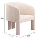 Hull Accent Chair Beige 110106 Zuo Modern