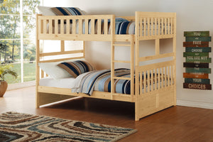 English Elm Bunk Bed Twin Over Full Solid Pine Frame with Guard Rails for Youth Bedroom B011S02417