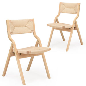 English Elm Recliner Foldable Rattan Upholstered Rocker Chair with Side Pocket, Ergonomic 110°–160° Recline, Natural Wood Finish T3623P380465