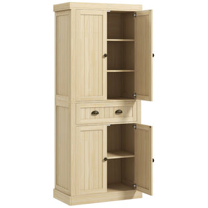 English Elm Homcom 72" Farmhouse Kitchen Pantry Cabinet With Adjustable Shelves, Soft-Close Doors & Drawer Storage P2 W2225P229079-GIGA