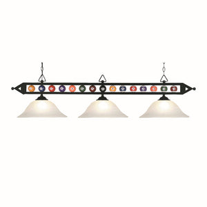 Designer Classics 58'' Wide 3-Light Linear Chandelier - Matte Black 190-1-BK-G1 Elk Lighting