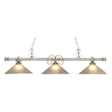 Designer Classics 55'' Wide 3-Light Linear Chandelier - Antique Silver Hand Blown Quartz Glass 190/6-AS-G8 Elk Lighting