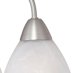Thomas Lighting Tia Three Light Chandelier with Frosted Glass Shades for Dining and Kitchen Nickel 17.75 inches 190005117