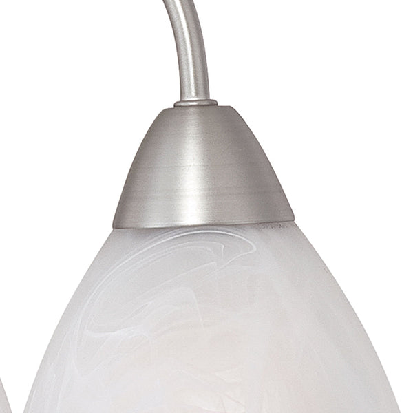 Thomas Lighting Tia Three Light Chandelier with Frosted Glass Shades for Dining and Kitchen Nickel 17.75 inches 190005117