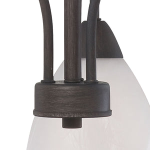 Thomas Lighting Tia Three Light Chandelier with Frosted Glass Shades for Dining and Kitchen Bronze 17.75 inches 190005763