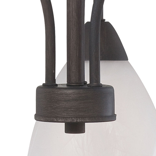 Thomas Lighting Tia Three Light Chandelier with Frosted Glass Shades for Dining and Kitchen Bronze 17.75 inches 190005763