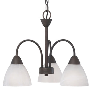 Thomas Lighting Tia Three Light Chandelier with Frosted Glass Shades for Dining and Kitchen Bronze 17.75 inches 190005763