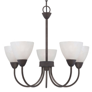 Thomas Lighting Tia Three Light Chandelier with Frosted Glass Shades for Dining and Kitchen Bronze 22.5 inches 190006763
