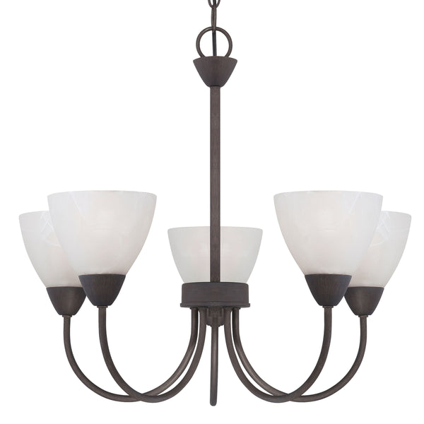 Thomas Lighting Tia Three Light Chandelier with Frosted Glass Shades for Dining and Kitchen Bronze 22.5 inches 190006763
