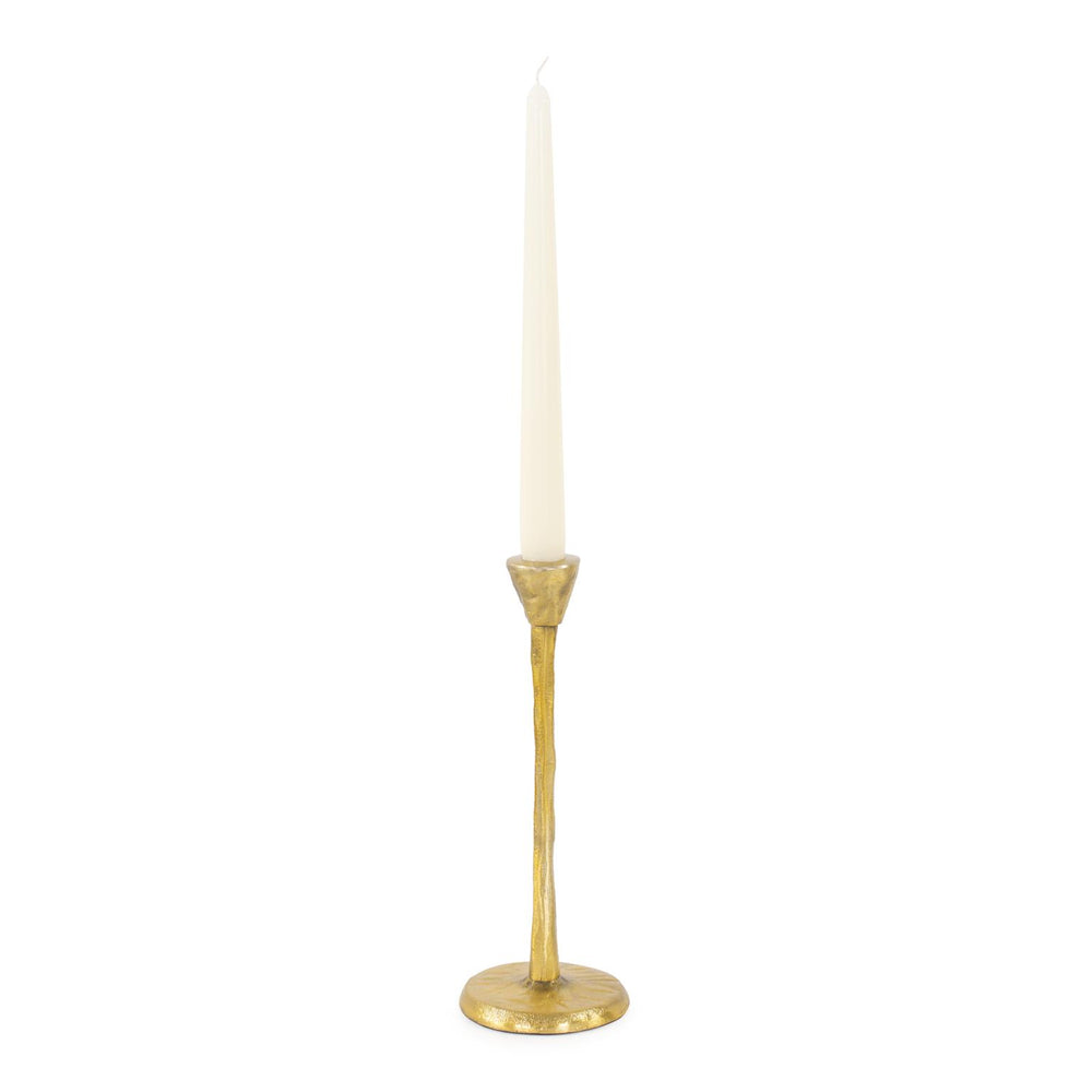 Howard Elliott Beiner Elegant Candle Holder In Antique Brass For A Warm, Inviting Atmosphere In Any Space Gold Aluminum 190015-howard-elliott