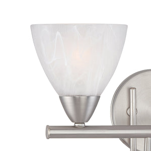 Thomas Lighting Tia 2-Light Vanity Fixture with Frosted Glass Shades and Slim Metal Arms Nickel 15.75 inches 190016117