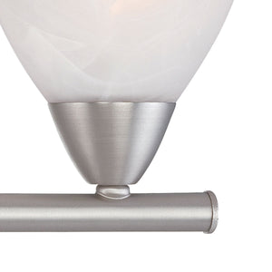 Thomas Lighting Tia 2-Light Vanity Fixture with Frosted Glass Shades and Slim Metal Arms Nickel 15.75 inches 190016117