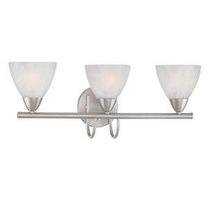 Thomas Lighting Tia 2-Light Vanity Fixture with Frosted Glass Shades and Slim Metal Arms Nickel 22.5 inches 190017117