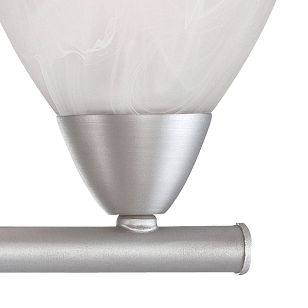 Thomas Lighting Tia 2-Light Vanity Fixture with Frosted Glass Shades and Slim Metal Arms Nickel 22.5 inches 190017117