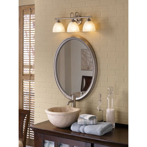 Thomas Lighting Tia 2-Light Vanity Fixture with Frosted Glass Shades and Slim Metal Arms Nickel 22.5 inches 190017117