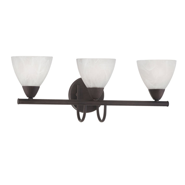 Thomas Lighting Tia 2-Light Vanity Fixture with Frosted Glass Shades and Slim Metal Arms Bronze 22.5 inches 190017763