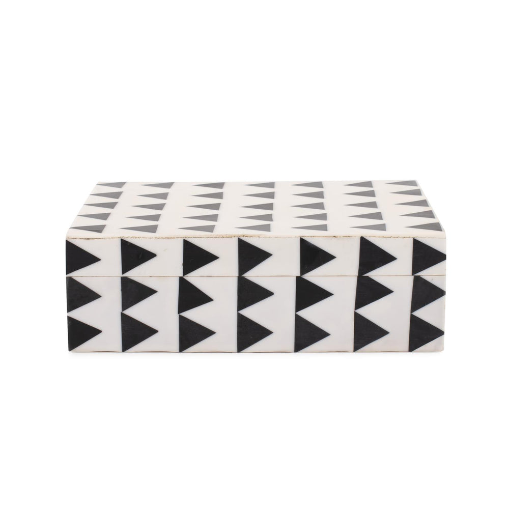 Howard Elliott Art Deco Decorative Lidded Box – Timeless Charm With Striking Black Arrow Motifs For Stylish Storage Black Mdf,Resin 190018-howard-elliott