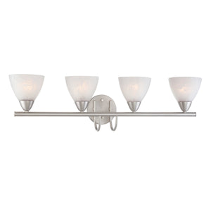 Thomas Lighting Tia 2-Light Vanity Fixture with Frosted Glass Shades and Slim Metal Arms Nickel 30.75 inches 190018117