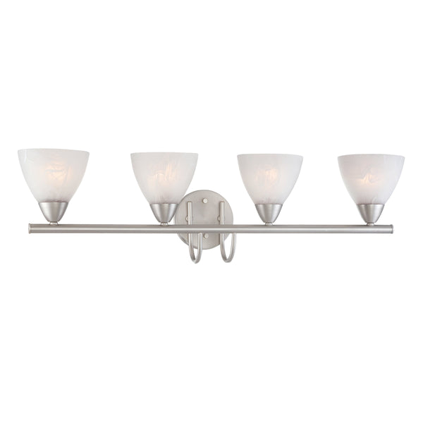 Thomas Lighting Tia 2-Light Vanity Fixture with Frosted Glass Shades and Slim Metal Arms Nickel 30.75 inches 190018117