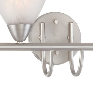 Thomas Lighting Tia 2-Light Vanity Fixture with Frosted Glass Shades and Slim Metal Arms Nickel 30.75 inches 190018117