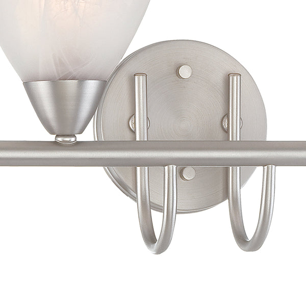 Thomas Lighting Tia 2-Light Vanity Fixture with Frosted Glass Shades and Slim Metal Arms Nickel 30.75 inches 190018117