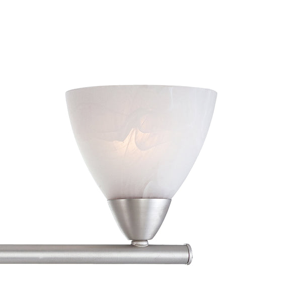 Thomas Lighting Tia 2-Light Vanity Fixture with Frosted Glass Shades and Slim Metal Arms Nickel 30.75 inches 190018117