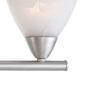 Thomas Lighting Tia 2-Light Vanity Fixture with Frosted Glass Shades and Slim Metal Arms Nickel 30.75 inches 190018117
