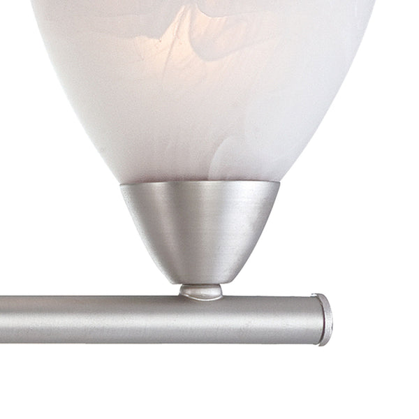 Thomas Lighting Tia 2-Light Vanity Fixture with Frosted Glass Shades and Slim Metal Arms Nickel 30.75 inches 190018117