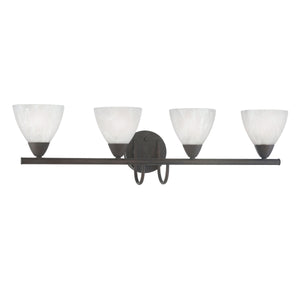 Thomas Lighting Tia 2-Light Vanity Fixture with Frosted Glass Shades and Slim Metal Arms Bronze 30.75 inches 190018763