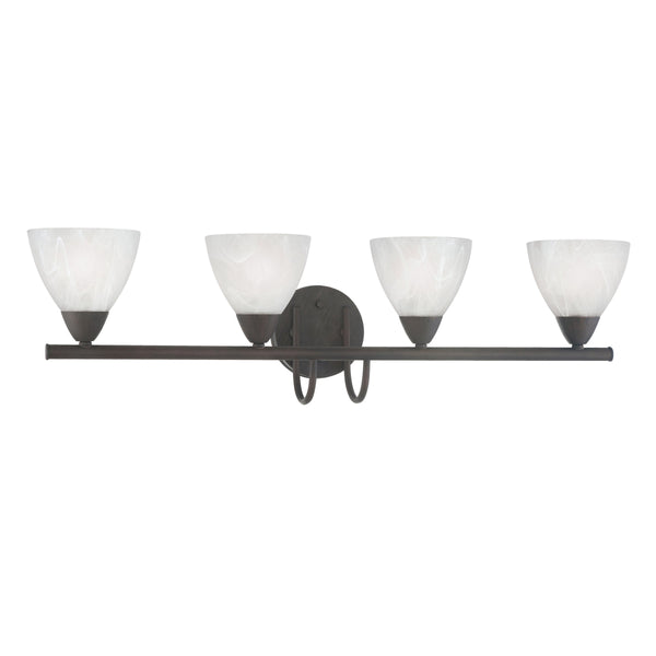 Thomas Lighting Tia 2-Light Vanity Fixture with Frosted Glass Shades and Slim Metal Arms Bronze 30.75 inches 190018763