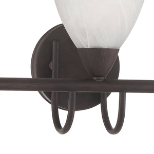 Thomas Lighting Tia 2-Light Vanity Fixture with Frosted Glass Shades and Slim Metal Arms Bronze 30.75 inches 190018763