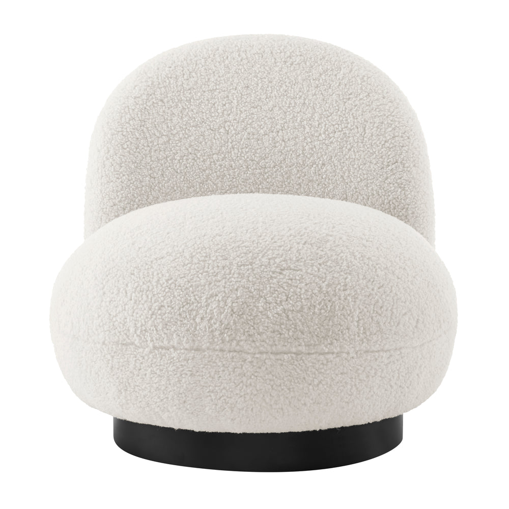 New Pacific Direct Zolia Faux Shearling Swivel Accent Chair Shearling Beige 30 x 35 x 30.5