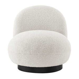 New Pacific Direct Zolia Faux Shearling Swivel Accent Chair Shearling Beige 30 x 35 x 30.5