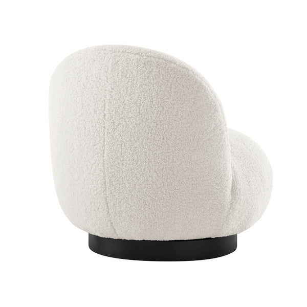 New Pacific Direct Zolia Faux Shearling Swivel Accent Chair Shearling Beige 30 x 35 x 30.5