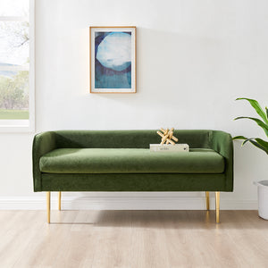 New Pacific Direct Marsha Velvet Bench Dainty Green 53 x 19.5 x 23.5