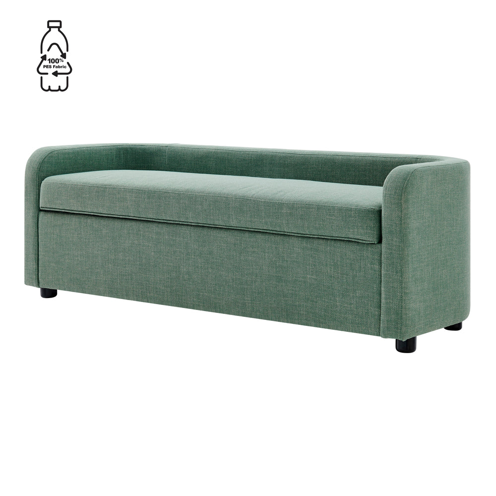New Pacific Direct Wendy Fabric Storage Bench Meridian Sea Green 60.5 x 22.5 x 21