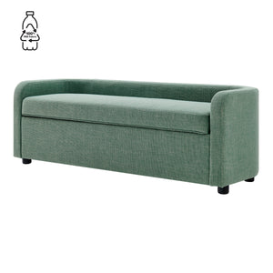 New Pacific Direct Wendy Fabric Storage Bench Meridian Sea Green 60.5 x 22.5 x 21