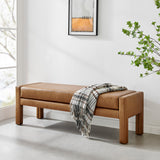 New Pacific Direct Lucca PU Bench Vintage Cider 58 x 19 x 19