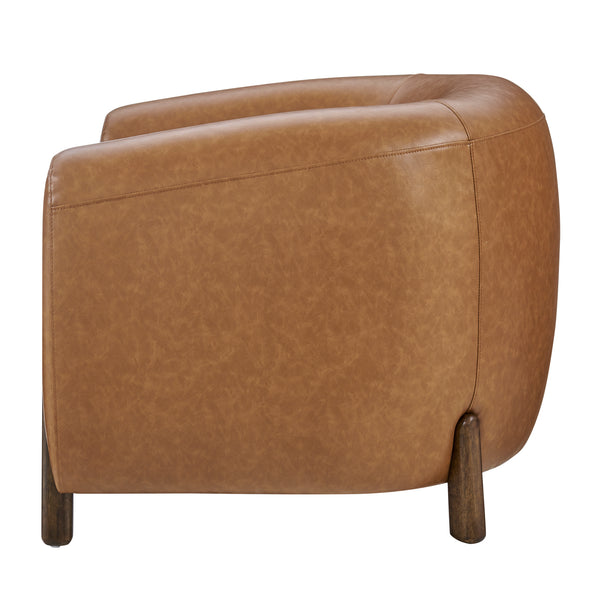 New Pacific Direct Cordelia PU Accent Arm Chair Vintage Cider 38.5 x 33 x 28