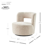 Jazzlyn Fabric Swivel Accent Chair Grenada Cream, Beige 1900206-632 New Pacific Direct