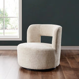 Jazzlyn Fabric Swivel Accent Chair Grenada Cream, Beige 1900206-632 New Pacific Direct