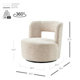 Jazzlyn Fabric Swivel Accent Chair Grenada Cream, Beige 1900206-632 New Pacific Direct