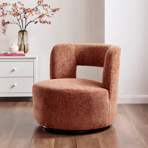 Jazzlyn Fabric Swivel Accent Chair Grenada Terracotta, Orange 1900206-634 New Pacific Direct